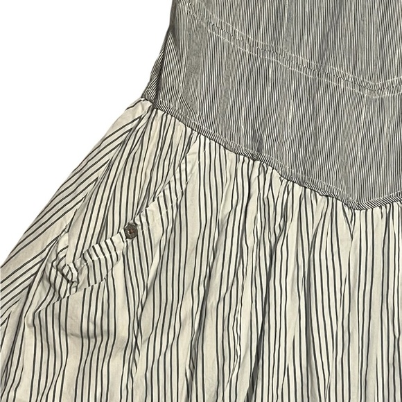 Not the same blue white pinstriped fit and flare ruffle sleeve dress whimsical - Picture 10 of 16